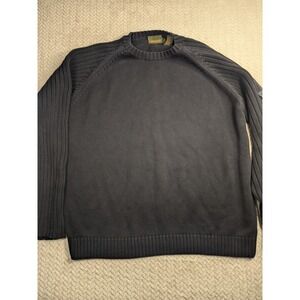 Vintage Timberland Mens Sweater‎ XL Black Ribbed Sleeve Pocket Y2K Thick